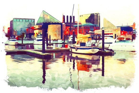 Baltimore U.S.a. Watercolor: A Fresh Editorial Illustration for Bloggers & Publishers