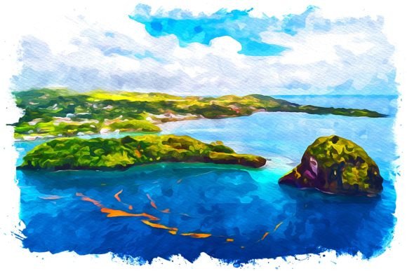 Grenadines Caribbean Watercolor Illustrations for Digital Sellers