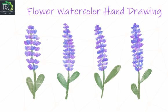 Lavender Flower Watercolor Clipart PNG for Crafters & Etsy Sellers
