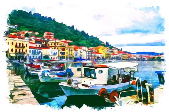 Peloponnese Europe Watercolor Illustrations for Brand Storytelling