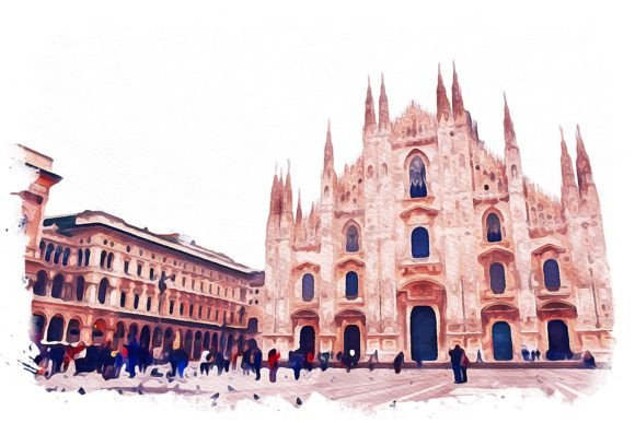 Reviewing Milan Italy Exquisite Watercolor