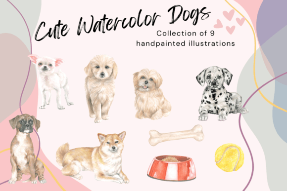 Watercolor Dogs Illustrations for Local Brands