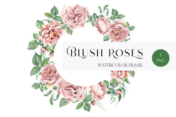 Watercolor Flower Wreath Dusty Pink Rose Review