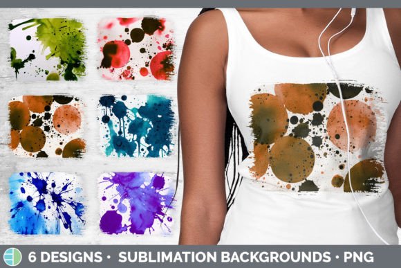 Watercolor Splatter Distressed Illustrations