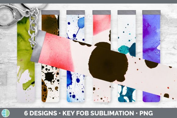 Watercolor Splatter Key Fob Wristlet S Illustrations