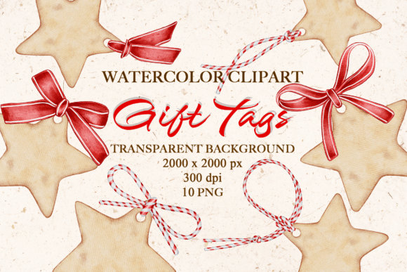 Watercolor Star Gift Tags Clipart Review