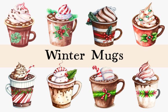 Winter Mugs Watercolor: A Cozy Illustration for Lifestyle and Content Publishing