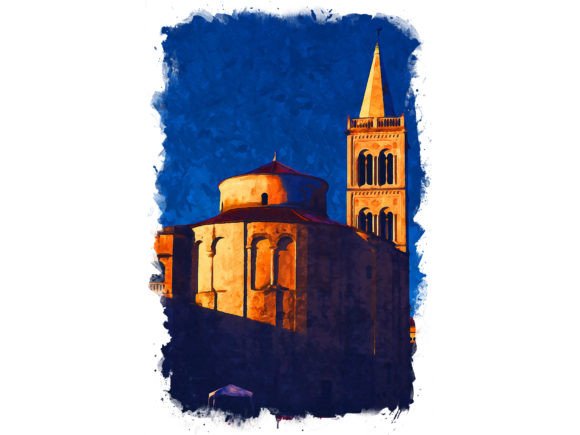 Zadar Croatia Unique Watercolor Illustrations